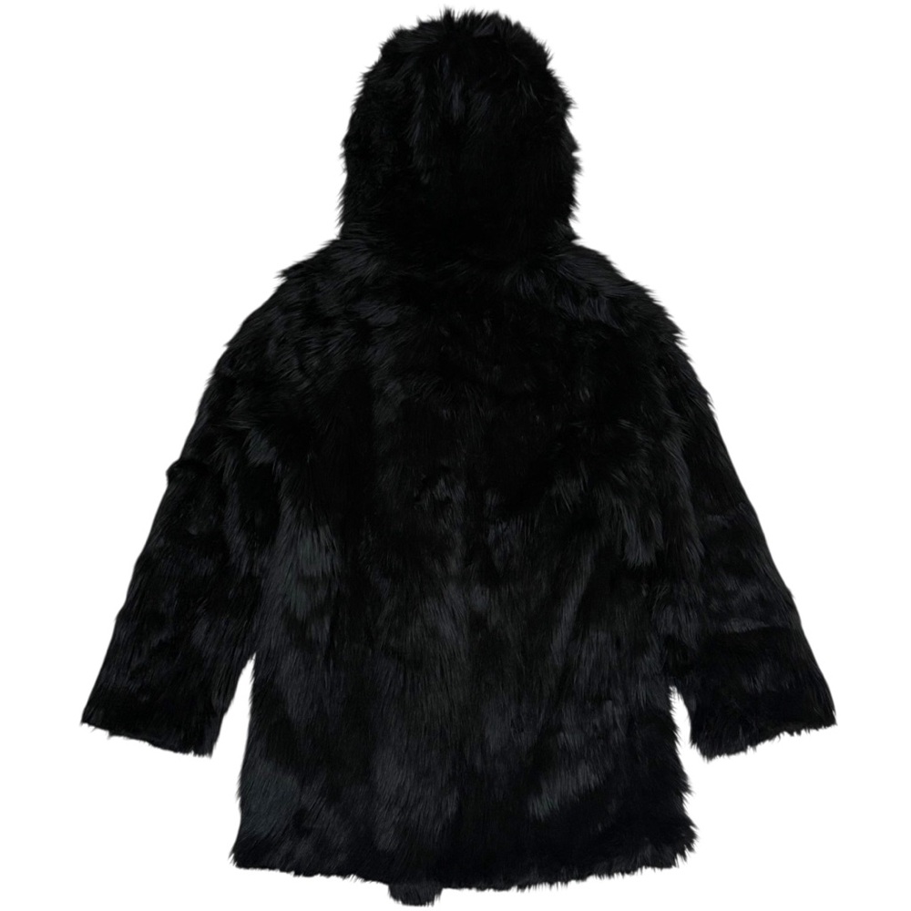 SpiritHoods Black Wolf Faux Fur Coat Hooded Ears Rare L - Picture 6 of 13